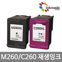 잉크메이드 INK-M260 INK-C260 대용량 재생잉크 SL-J2160W SL-J2165W, M260 검정대용량재생[잉크메이드]