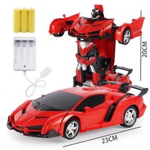 변신 조명 RC Cardeformation 로봇 원 키 원격 제어 특성 360 ° 회전 오토봇 USB 충전 장난감, D