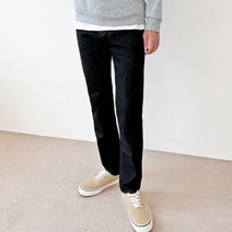 깔끔 베이직 일자 핏 빅사이즈 남성 블랙 청바지 작업복 스키니 스판 배기 생지 롤업 중년 밴딩 진 CU221EO