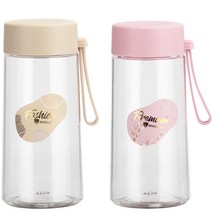 오카디 휴대용보틀 6043, Beige 1개 + Pink 1개, 350ml