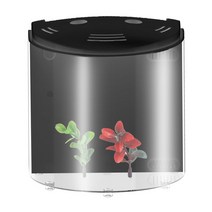 베타물고기 구피 해수어 금붕어키우기 미니 5L 물고기 탱크 수족관 USB LED 하프 문 아크릴 대용량 홈 오피, [01] Black