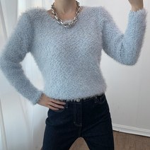 슈가 파스텔 앙고라 라운드 베이직 니트(4color)