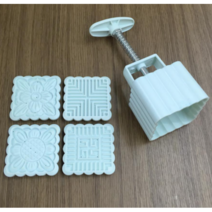 사각월병틀(대) 플라워+격자4종 /몰드용량100g / 손잡이:155mm 틀:58 x 58mm / 월병몰드/월병틀/문케익틀