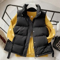 패딩 조끼 오버핏 겨울 크롭 자켓 여성