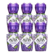 그레이드 화장실용 방향제 터치후레쉬 리필 내추럴 라벤더 3입 x 6개, 엘지 아우라 에코 미향 탈취 방향제 라벤더향 400mL