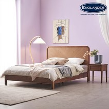 잉글랜더 메리미 헤링본 고무나무 원목 침대(Sweet Slumber 9존 매트-K), 월넛+매트(WH), 침대+매트