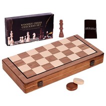 고급 체스 세트 게임 원목 체스판 자석 보드게임 chess Chess chessset 나무 체커 접이식 체커 보드 를위한 수제 인테리어 펠트 휴일 선물, 호두