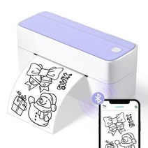 스티커프린터 라벨기 네임 Phomemo 배송 라벨 프린터 118mm PM-241 BT 무선 열 iPhone Android Mac windows와 호환126369, purple printer, 영국 플러그
