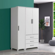 플레인홈 매치스 3서랍 장롱세트 도어형 1200, 무늬목