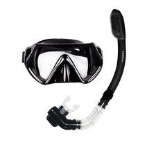 유스윔 성인용 스노쿨링 장비 + 마스크 세트, BLACK