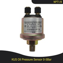 디지털 압력 게이지 연료 오일 유압 센서 kus 52mm 보트 자동차 미터 빨간색노란색, 0-5bar-npt1 8