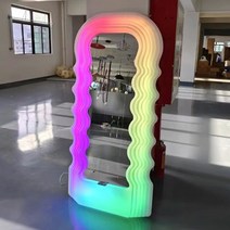 북유럽 스타일 언발란스한 골판지 플라스틱 대형 전체 길이 거울 스탠딩 유리 가정용 데코레이션, [02]