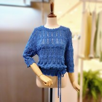 [대구백화점SG] GNB5KP221F_비비드 뜨개 펀칭 7부 라운드니트