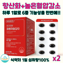 모어네이처 코엔자임Q10 코큐텐 항산화 높은 혈압감소에 도움 유해산소 제거 세포보호 식약처 인정 6중기능성, 2개