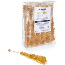 Gold Rock Candy Crystal Sticks - Original Sugar Flavored - 12 Indiv. Wrapped 캔디 엔비 골드 락 캔디 크리스탈 스틱 -