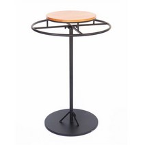 의류매장 원형 행거 철제 원목 옷 진열 회전 스탠드 고정식 랙, 지름80x높이135cm_기성복행거