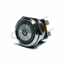 LB22C-P20F P20Z-E+ 3색 전원+링 푸쉬 락 버튼 메탈 방수 LED 스위치 15A, GREEN, LOCK, AC 220V