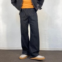남자 고무줄 흑청 진청 블랙진 세미와이드 흑청 더블알엘 오어슬로우 105 1101 청바지