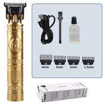 T9 헤어 클리퍼 수리 수염 면도기 트리머 Corteiz 전기 기계 남성 이발 0mm 이발사, [04] Golden Buddha