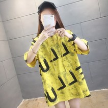 이유무무 NQ-021 여성 빅사이즈 오버핏 후드 반팔티