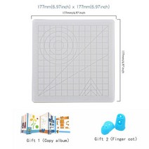 아이 3D 인쇄 펜 실리콘 디자인 패드 2 손가락 캡 장착 기본 템플릿 우수한 DIY 그리기, 06 White 17.7x17.7CM