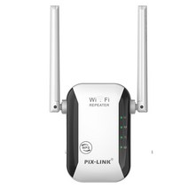 PIXLINK-정품 와이파이 라우터의 증폭기 프로 300Mbps 네트워크 확장기 리피터 파워 2 안테나 가정용 사무, 02 Black_03 UK plug