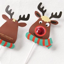 [에이치플러스몰] D31 크리스마스 루돌프사탕페이퍼 (6개) 1장, 상세 설명 참조