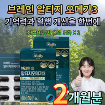 [2박스] 브레인 징코알티지오메가3 2박스 은행잎추출물 EPA DHA 기억력 혈행 개선 혈액순환 인지력 향상 정제어유 / 하이썬토탈, 2개, 30정