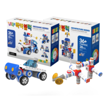 2023 토이어워드수상! 건축블럭1+교통블럭1 장난감 2종세트, 소방차, 헬기장