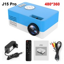 초소형 미니 프로젝터 HDMI USB 홈 미디어 플레이어, J15 프로 BL, 미국 플러그