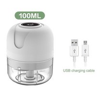 민서기 민찌기 소세지메이커 고기그라인더 USB 충전 전기 마늘 다지기 고기 분쇄기 과일 야채 생강 도구, 01 White 100ml