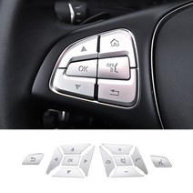 벤츠 핸들 버튼 몰딩 크롬 실버 신형 구형 커버형 A B C E클래스 CLA GLA CLS GLC GLE ML 등00704, 1번 A타입 구형