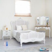 소피아엘렌 에메랄드 프렌치 라탄 아이 어린이 여아 공주침대 키즈 SS, 소프트매트리스, 협탁추가, 화장대추가