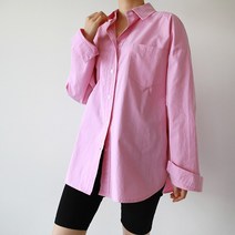 고밀도 코튼 컬러 박시 셔츠
