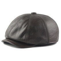 리얼 가죽 모자 남성 얇은 소가죽 팔각 캡 중장 캐주얼 전 패션모자 가을 군밤모자 캡 트렌드 가죽 헌팅캡 여행