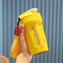 YACHEN 텀블러 대용량 보온보냉 스테인리스 보냉 텀블러+손잡이 480ml., 노란색