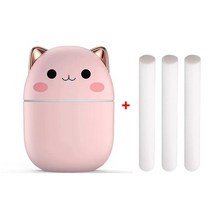 고성능 공기 가습기 200ML 청정기 오일 아로마 테라피 디퓨저 가정용 오토차 휴미디파이어, [02] Pink