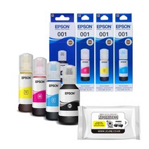 엡손 정품잉크 T03Y CMYK 4색세트 + 항균물티슈, 1개, 정품_T03Y 4색세트+ 항균물티슈
