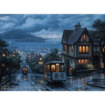 일음쇼핑^^m1000조각 직소퍼즐 샌프란시스코의 케이블카 전차 그림 게임 용품 만들기 놀이 세트 맞추기일medi^^, ab^^선택없는, ab^^선택없는