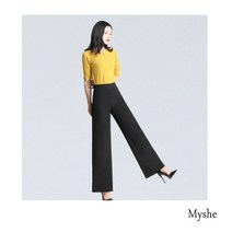 [Myshe]여성 치마바지 옆트임 슬랙스 통바지 쉬폰 와이드팬츠 2021802