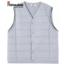 굿라이프웍스 [3M 신슐레이트] 브이넥 패딩 베스트 그레이, M