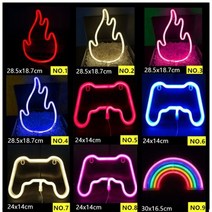 오로라조명135 스타일 LED 네온 사인 야간 조명 문 구름 Led 벽 밤 램프 침실 웨딩 크리스마스 생일 파티, Group K, NO.8