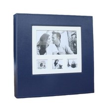 웨딩앨범 포토앨범 셀프 스틱 페이지 PU 33X335cm 핸드 라미네이트 Diy 40 페이지의 20 장 엄마를위한 크리스마스 생일 선물, blue