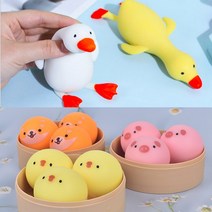 말랑이 주물럭 장난감 클레이 미끌이 강아지 모찌 당근 만두 스퀴시 스트레스볼, 14. 복숭아 말랑이(4개입)