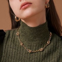 [Hei][트와이스 채영 몬스타엑스 주헌 샤이니 민호 우즈(조승연) NCT DREAM 마크 착용] knot point chunky necklace