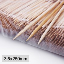 [KO] 일회용 대나무 꼬지 꼬치 꽂이 꼬챙이 3.5mm x 250mm 1봉 (약500개), (KO) 25cm대나무꼬지 1봉(약500개)