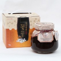 [설악산허니팜] 밤꿀단지 1.0kg 포장이 고급스러움 선물용 추천/밤꽃에서만 얻은 탄소비-23.5이하 꽃꿀100%, 없음
