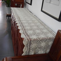 거실장 위에 까는것 손뜨개 레이스 테이블 보 커버 러너 식탁보, 40x150cm, 하얀