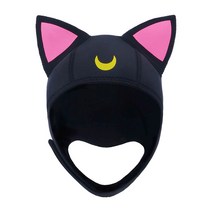 [미친 마녀 빗자루] 프리다이빙 스킨스쿠버 스노쿨링 수영 모자 후드 헤드 기어 만화 헤어, 1. 옐로우문 캣후드