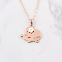 14k/18k 플라워 쥐띠 미아방지 목걸이, 14k 3푼체인, 기본잠금장식, 기본선물패키지